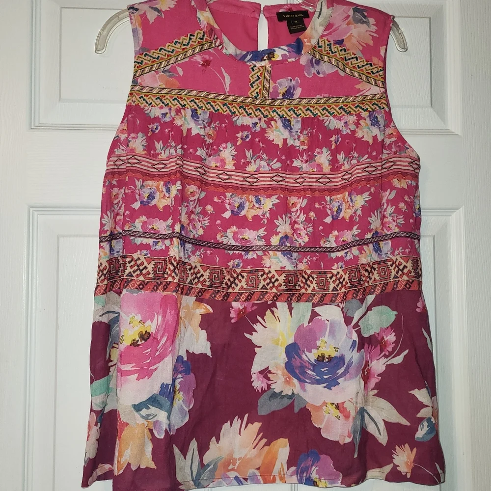 Vineet Bahl X Anthropologie Sleeveless Blouse Women's Size Medium‎ Floral